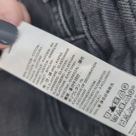 Levi's Ribcage‎ Straight Ankle Jeans W27 High Rise Black Wash Vintage Fit - Picture 7 of 7